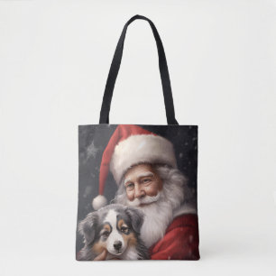 Tote Bag Berger australien avec Noël du Père Noël