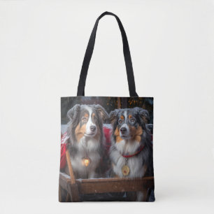 Tote Bag Berger Australien Décor de Noël Traîneau de Neige