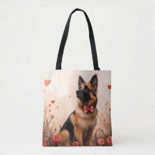 Tote Bag Berger belge avec des roses - Saint-Valentin