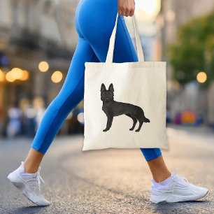 Tote Bag Berger noir allemand mignon dessin animé Chien GSD