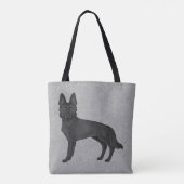 Tote Bag Berger noir allemand mignon dessin chien gris (Dos)
