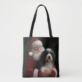 Tote Bag Bernedoodle avec Noël Festif du Père Noël (Devant)
