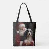 Tote Bag Bernedoodle avec Noël Festif du Père Noël (Dos)