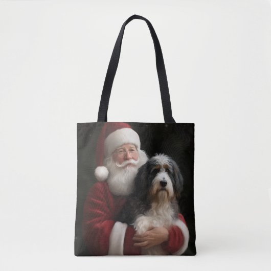 Tote Bag Bernedoodle avec Noël Festif du Père Noël (Devant)