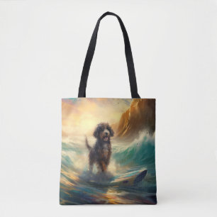 Tote Bag Bernedoodle Beach Surf Peinture