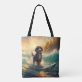 Tote Bag Bernedoodle Beach Surf Peinture (Dos)