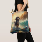 Tote Bag Bernedoodle Beach Surf Peinture (De près)