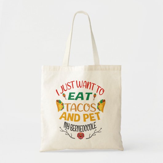 Tote Bag Bernedoodle Taco Lover Cinco De Mayo 2021 (Devant)