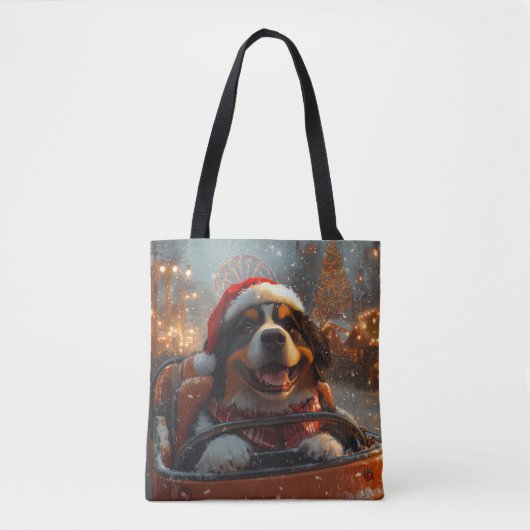 Tote Bag Bernois Mountain Dog Roller Dessous de verre Noël (Devant)