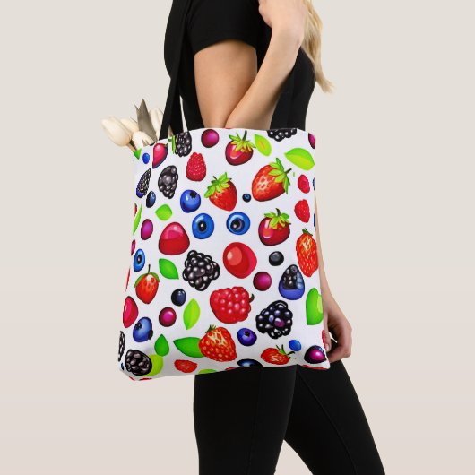 Tote Bag Berry Burst : Motif de fruits (De près)