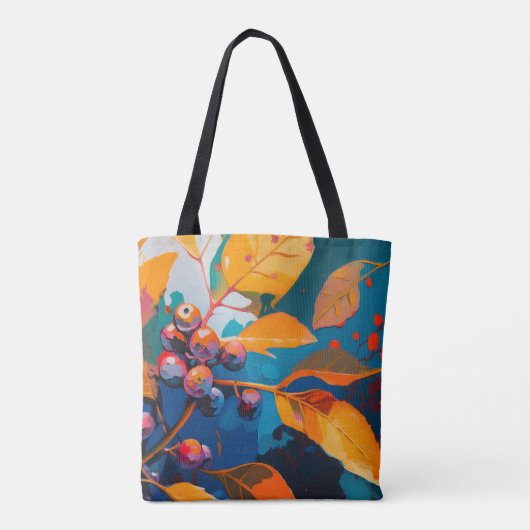 Tote Bag Berry d'automne & feuille peint. automne des forêt (Dos)