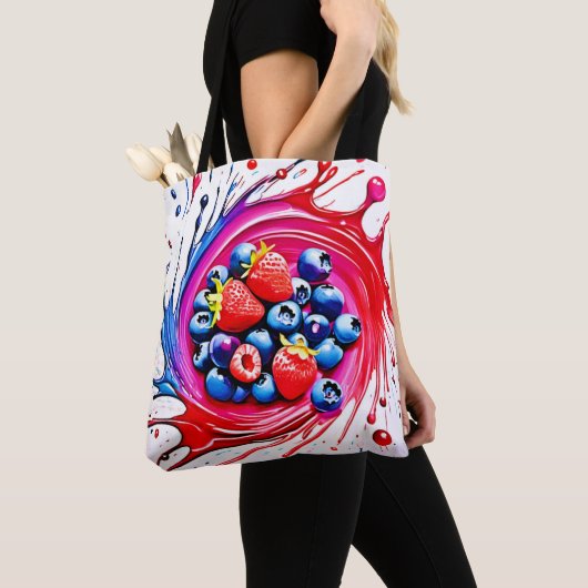 Tote Bag Berry Splash : Couleur éclate (De près)