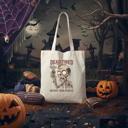 Tote Bag Besoin d'Espresso Zombie Halloween Café mort