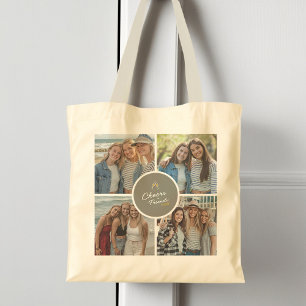 Tote Bag Besoins Personnalisés Modernes Photo Collage Éléga
