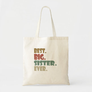Tote Bag Best Big Sister Ever Older Sibling for Girls