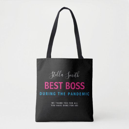 TOTE BAG BEST BOSS COVID PANDEMIC (Devant)