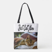 Tote Bag Best Cat Mom Photo Texte noir (Dos)