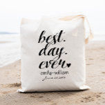 Tote Bag "Best Day Ever" Wedding Welcome bag,Wedding Favor<br><div class="desc">Check out 400 popular styles of wedding tote bags from the "Wedding Tote Bags" collection of our shop! Click “Edit Design” will allow you to customize further. You can change the font size, font color and more! wedding tote bags, tote bags wedding, rustic tote bags, modern tote bags, name, personalized...</div>
