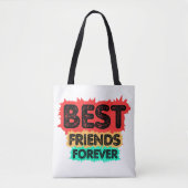 TOTE BAG BEST FRIENDS FOREVER RETRO FRIENDS, FRIENDSHIP (Devant)