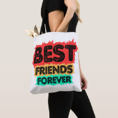 TOTE BAG BEST FRIENDS FOREVER RETRO FRIENDS, FRIENDSHIP (De près)