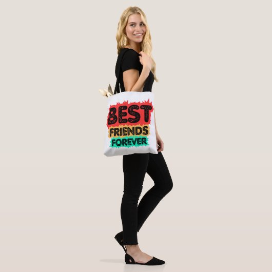 TOTE BAG BEST FRIENDS FOREVER RETRO FRIENDS, FRIENDSHIP (Sur le modèle)