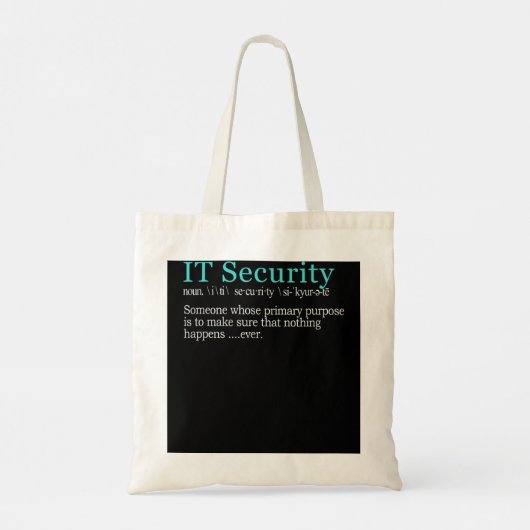Tote Bag Best Funny IT Security Cybersecurity Definition Gi (Dos)