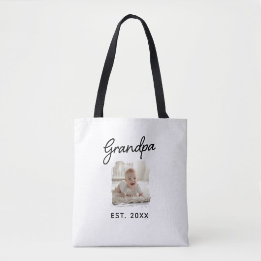 Tote Bag Best Grandpa Ever Photo Est. Year (Devant)