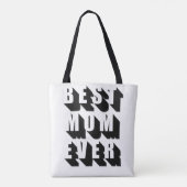 Tote Bag Best Mom Ever noir blanc typographie fun bold (Dos)