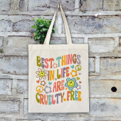 Tote Bag Best Things in Life, Fleurs tendance Retro Vegan