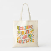Tote Bag Best Things in Life, Fleurs tendance Retro Vegan (Dos)