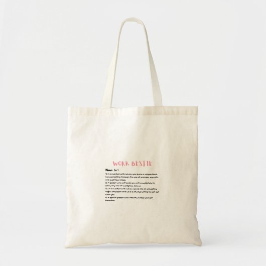 Tote Bag Bestie de travail Définition classique (Devant)