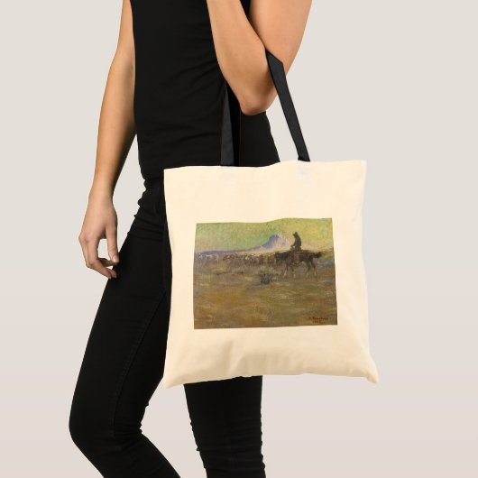 Tote Bag Bétail d'élevage de cowboys sur la chaîne par Lon  (Devant (produit))