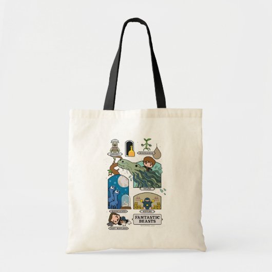 Tote Bag Bêtes De Cartoon Dans Les Habitats (Devant)