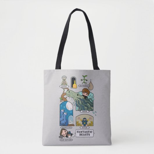 Tote Bag Bêtes De Cartoon Dans Les Habitats (Devant)