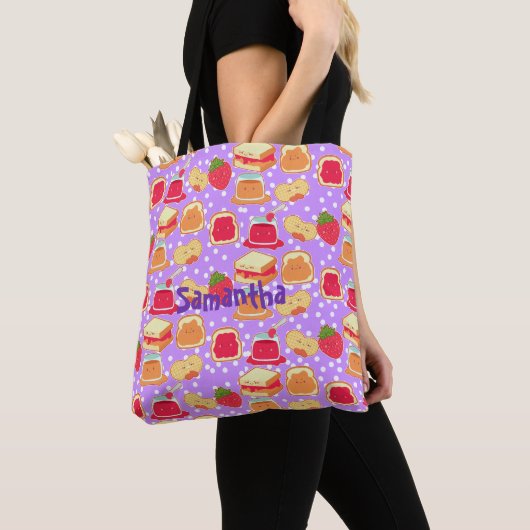 Tote Bag Beurre D'Arachide Et Jelée De Fraise (De près)