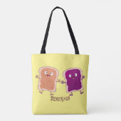 Tote Bag Beurre d'arachide mignonne et caricature sandwich  (Dos)