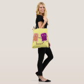Tote Bag Beurre d'arachide mignonne et caricature sandwich (Sur le modèle)