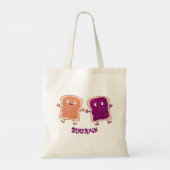 Tote Bag Beurre d'arachide mignonne et caricature sandwich (Dos)