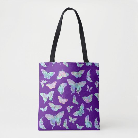 Tote Bag Beurre d'Iridescente sur violet (Devant)