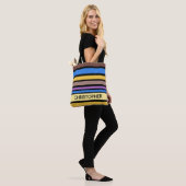 Tote Bag BG Stripes couleur Motif VI + votre dos et votre i (Sur le modèle)