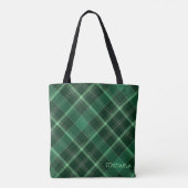 Tote Bag Bhreacain Uaine Plaid (Dos)