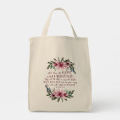 Tote Bag Bible chrétienne Verse rose pâle Floral (Dos)