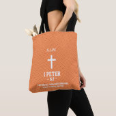 Tote Bag Bible Motif Orange Dot Chapitre Verse Christian (De près)