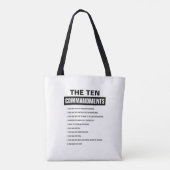Tote Bag Bible Verse Chrétien Religieux Dix Commandements (Dos)