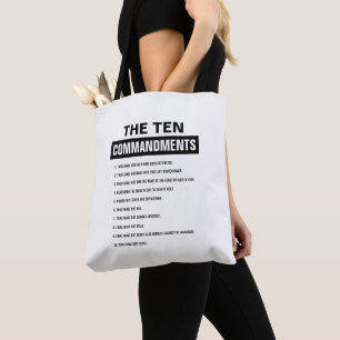 Tote Bag Bible Verse Chrétien Religieux Dix Commandements