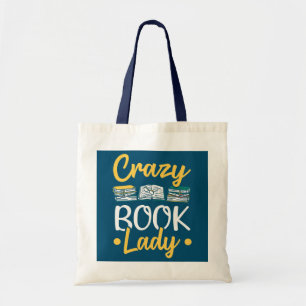 Tote Bag Bibliothécaire Crazy Livre Lady Lading Books Bibli