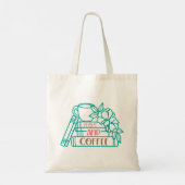 Tote Bag Bibliothécaire de livres et de café (Dos)