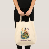 Tote Bag Bibliothèque de château personnalisée pour enfants (Devant (produit))
