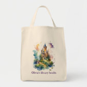 Tote Bag Bibliothèque de château personnalisée pour enfants (Devant)