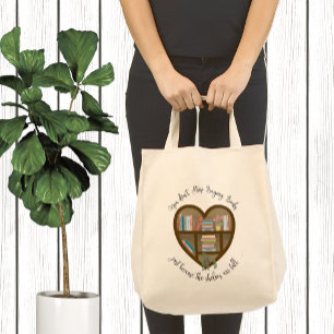 Tote Bag Bibliothèque de coeur "N'arrêtez pas d'acheter des